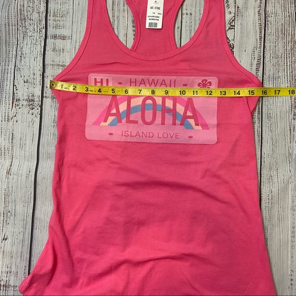 Hawaii Aloha Island Love Pink Tank Top. Size Medium. New With Tags. - Picture 3 of 6